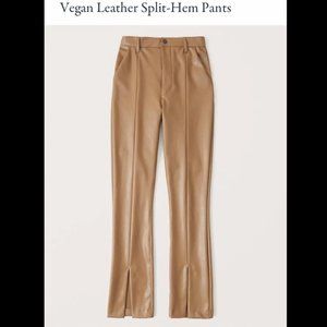 Abercrombie & Fitch Vegan Leather Split-Hem Pants